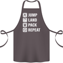 Skydiving Jump Land Pack Funny Skydiver Cotton Apron 100% Organic Dark Grey