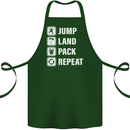 Skydiving Jump Land Pack Funny Skydiver Cotton Apron 100% Organic Forest Green