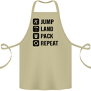 Skydiving Jump Land Pack Funny Skydiver Cotton Apron 100% Organic Khaki
