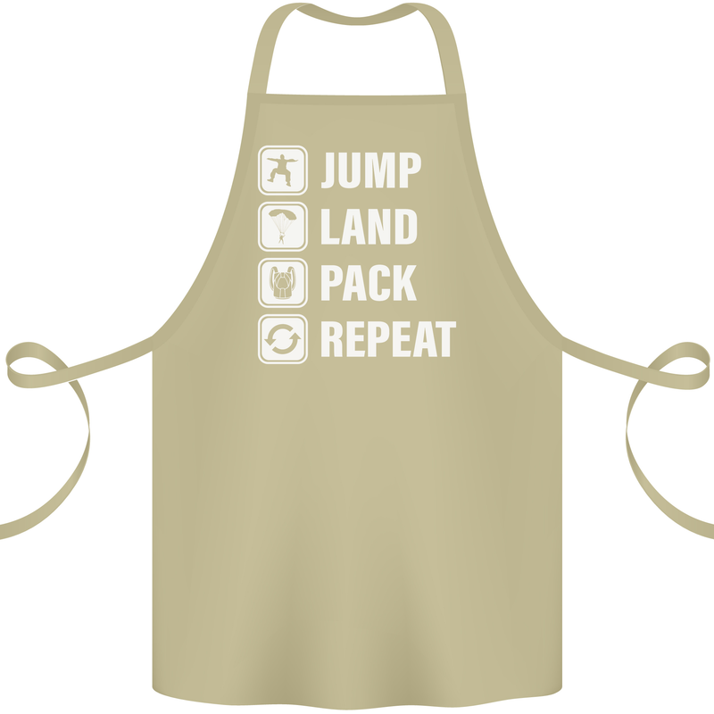 Skydiving Jump Land Pack Funny Skydiver Cotton Apron 100% Organic Khaki