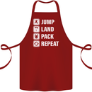 Skydiving Jump Land Pack Funny Skydiver Cotton Apron 100% Organic Maroon