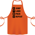 Skydiving Jump Land Pack Funny Skydiver Cotton Apron 100% Organic Orange