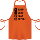 Skydiving Jump Land Pack Funny Skydiver Cotton Apron 100% Organic Orange