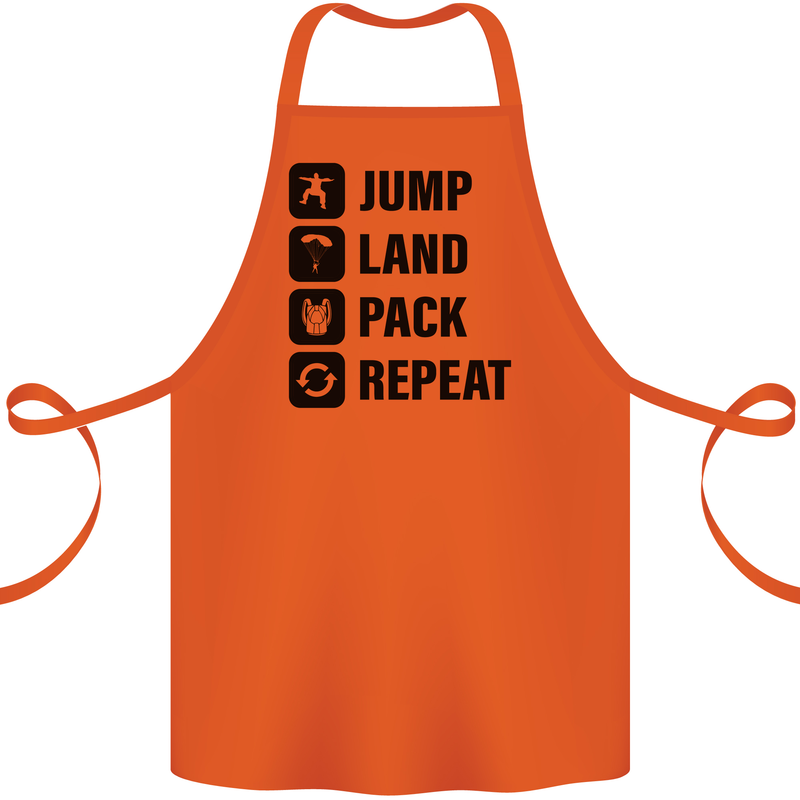 Skydiving Jump Land Pack Funny Skydiver Cotton Apron 100% Organic Orange