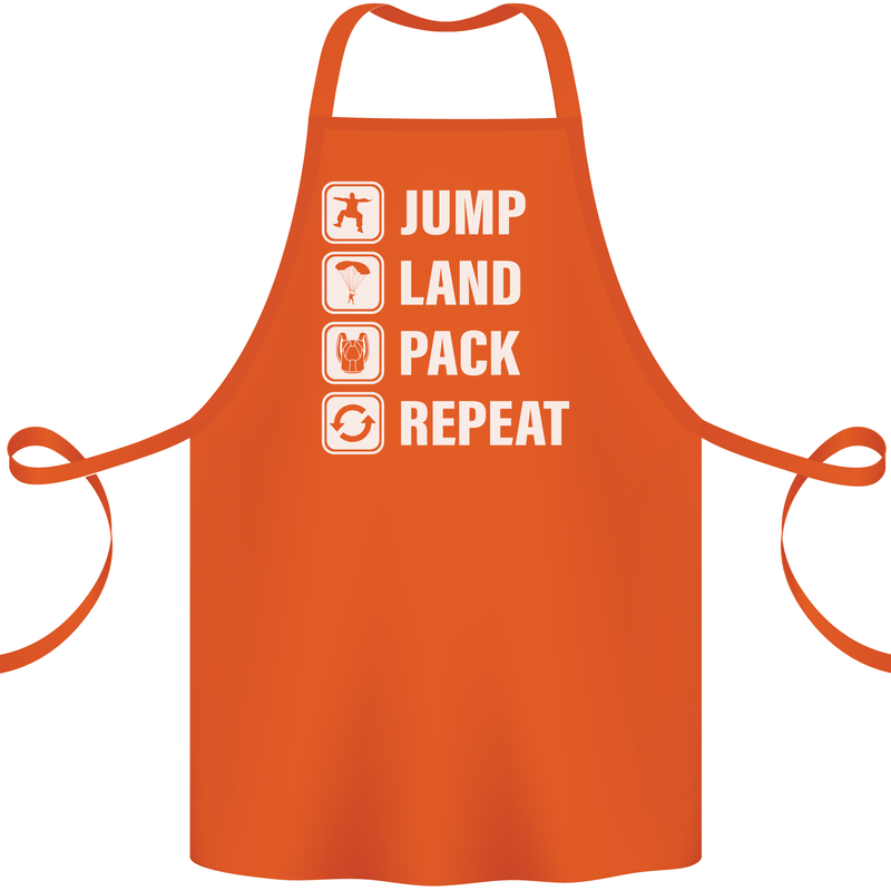 Skydiving Jump Land Pack Funny Skydiver Cotton Apron 100% Organic Orange