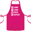 Skydiving Jump Land Pack Funny Skydiver Cotton Apron 100% Organic Pink