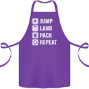Skydiving Jump Land Pack Funny Skydiver Cotton Apron 100% Organic Purple
