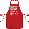 Skydiving Jump Land Pack Funny Skydiver Cotton Apron 100% Organic Red