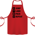Skydiving Jump Land Pack Funny Skydiver Cotton Apron 100% Organic Red