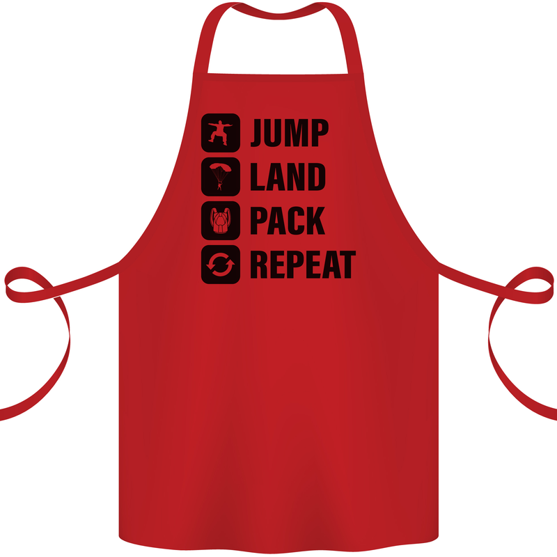 Skydiving Jump Land Pack Funny Skydiver Cotton Apron 100% Organic Red