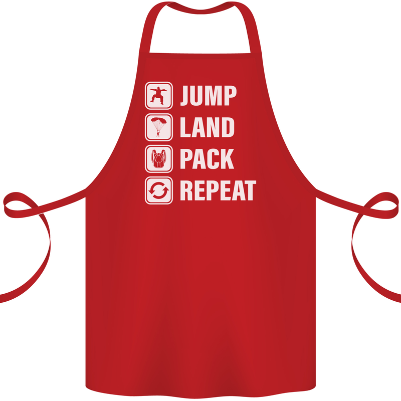 Skydiving Jump Land Pack Funny Skydiver Cotton Apron 100% Organic Red