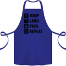 Skydiving Jump Land Pack Funny Skydiver Cotton Apron 100% Organic Royal Blue