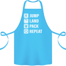 Skydiving Jump Land Pack Funny Skydiver Cotton Apron 100% Organic Turquoise