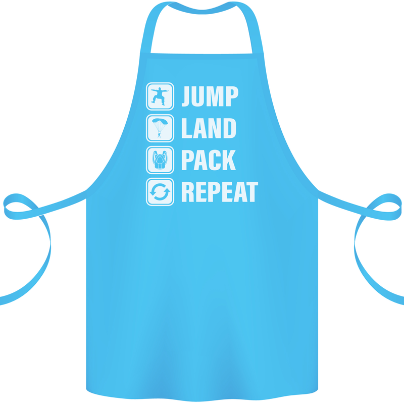Skydiving Jump Land Pack Funny Skydiver Cotton Apron 100% Organic Turquoise