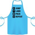 Skydiving Jump Land Pack Funny Skydiver Cotton Apron 100% Organic Turquoise