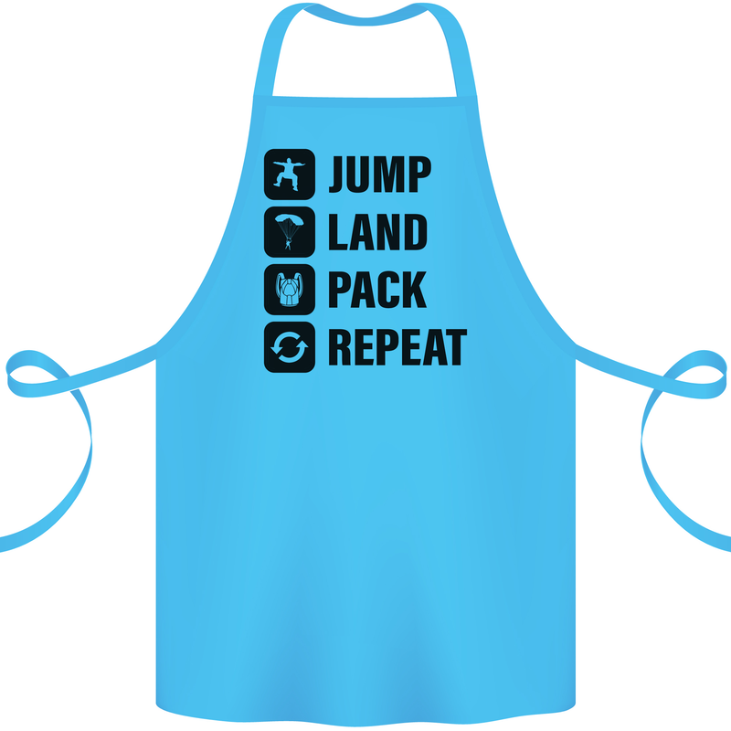Skydiving Jump Land Pack Funny Skydiver Cotton Apron 100% Organic Turquoise