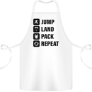 Skydiving Jump Land Pack Funny Skydiver Cotton Apron 100% Organic White