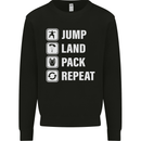 Skydiving Jump Land Pack Funny Skydiver Kids Sweatshirt Jumper Black