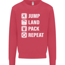 Skydiving Jump Land Pack Funny Skydiver Kids Sweatshirt Jumper Heliconia
