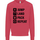 Skydiving Jump Land Pack Funny Skydiver Kids Sweatshirt Jumper Heliconia