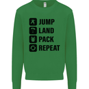 Skydiving Jump Land Pack Funny Skydiver Kids Sweatshirt Jumper Irish Green