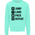 Skydiving Jump Land Pack Funny Skydiver Kids Sweatshirt Jumper Peppermint