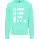 Skydiving Jump Land Pack Funny Skydiver Kids Sweatshirt Jumper Peppermint