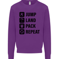 Skydiving Jump Land Pack Funny Skydiver Kids Sweatshirt Jumper Purple