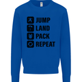 Skydiving Jump Land Pack Funny Skydiver Kids Sweatshirt Jumper Royal Blue