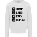 Skydiving Jump Land Pack Funny Skydiver Kids Sweatshirt Jumper White