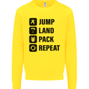 Skydiving Jump Land Pack Funny Skydiver Kids Sweatshirt Jumper Yellow