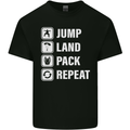 Skydiving Jump Land Pack Funny Skydiver Kids T-Shirt Childrens Black