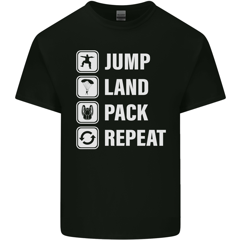 Skydiving Jump Land Pack Funny Skydiver Kids T-Shirt Childrens Black