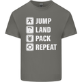 Skydiving Jump Land Pack Funny Skydiver Kids T-Shirt Childrens Charcoal