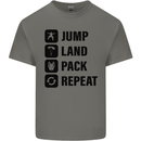 Skydiving Jump Land Pack Funny Skydiver Kids T-Shirt Childrens Charcoal