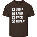 Skydiving Jump Land Pack Funny Skydiver Kids T-Shirt Childrens Chocolate