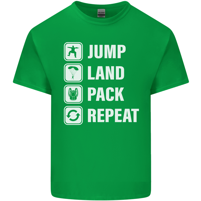 Skydiving Jump Land Pack Funny Skydiver Kids T-Shirt Childrens Irish Green