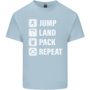 Skydiving Jump Land Pack Funny Skydiver Kids T-Shirt Childrens Light Blue