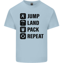 Skydiving Jump Land Pack Funny Skydiver Kids T-Shirt Childrens Light Blue