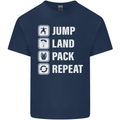 Skydiving Jump Land Pack Funny Skydiver Kids T-Shirt Childrens Navy Blue