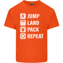 Skydiving Jump Land Pack Funny Skydiver Kids T-Shirt Childrens Orange