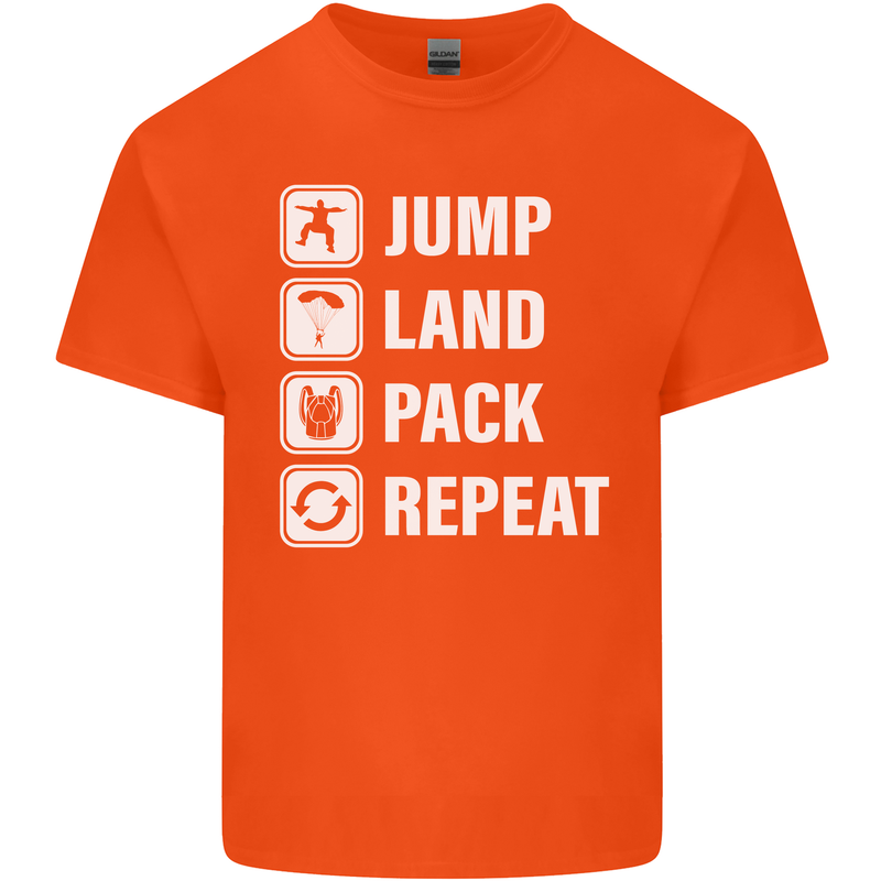 Skydiving Jump Land Pack Funny Skydiver Kids T-Shirt Childrens Orange