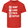 Skydiving Jump Land Pack Funny Skydiver Kids T-Shirt Childrens Red
