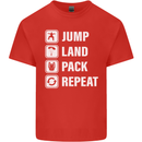 Skydiving Jump Land Pack Funny Skydiver Kids T-Shirt Childrens Red