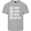 Skydiving Jump Land Pack Funny Skydiver Kids T-Shirt Childrens Sports Grey