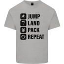 Skydiving Jump Land Pack Funny Skydiver Kids T-Shirt Childrens Sports Grey