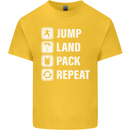 Skydiving Jump Land Pack Funny Skydiver Kids T-Shirt Childrens Yellow