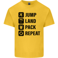 Skydiving Jump Land Pack Funny Skydiver Kids T-Shirt Childrens Yellow