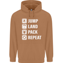 Skydiving Jump Land Pack Funny Skydiver Mens 80% Cotton Hoodie Caramel Latte