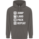 Skydiving Jump Land Pack Funny Skydiver Mens 80% Cotton Hoodie Charcoal